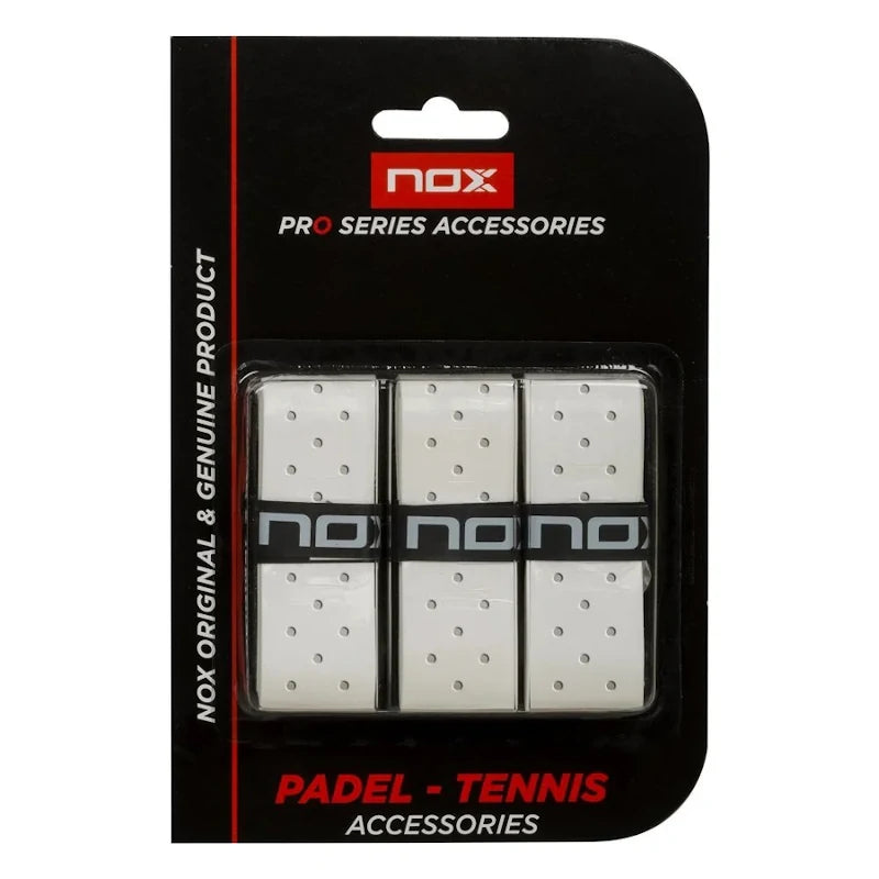 Overgrips Nox Pro Pádel Perforados Blancos (Pack 3)